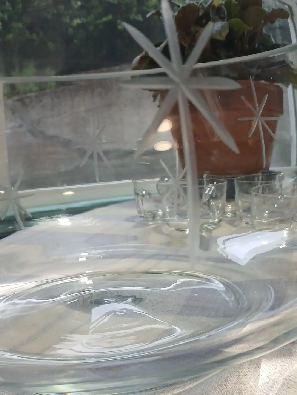 Star Dustby C G Quartzex Crystal Punch Bowl